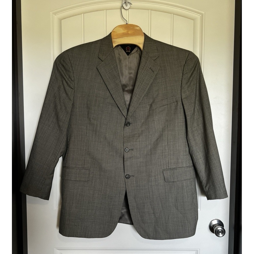 Tommy‎ Hilfiger Blazer Mens 46R Houndstooth  Button Sports Coat Jacket
